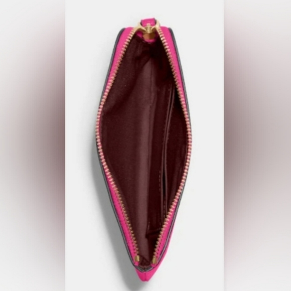 NEW COACH Lacy Crossbody/Hand Bag With ID Card Case,& Wristlet In Khaki/Cerise - Picture 6 of 12